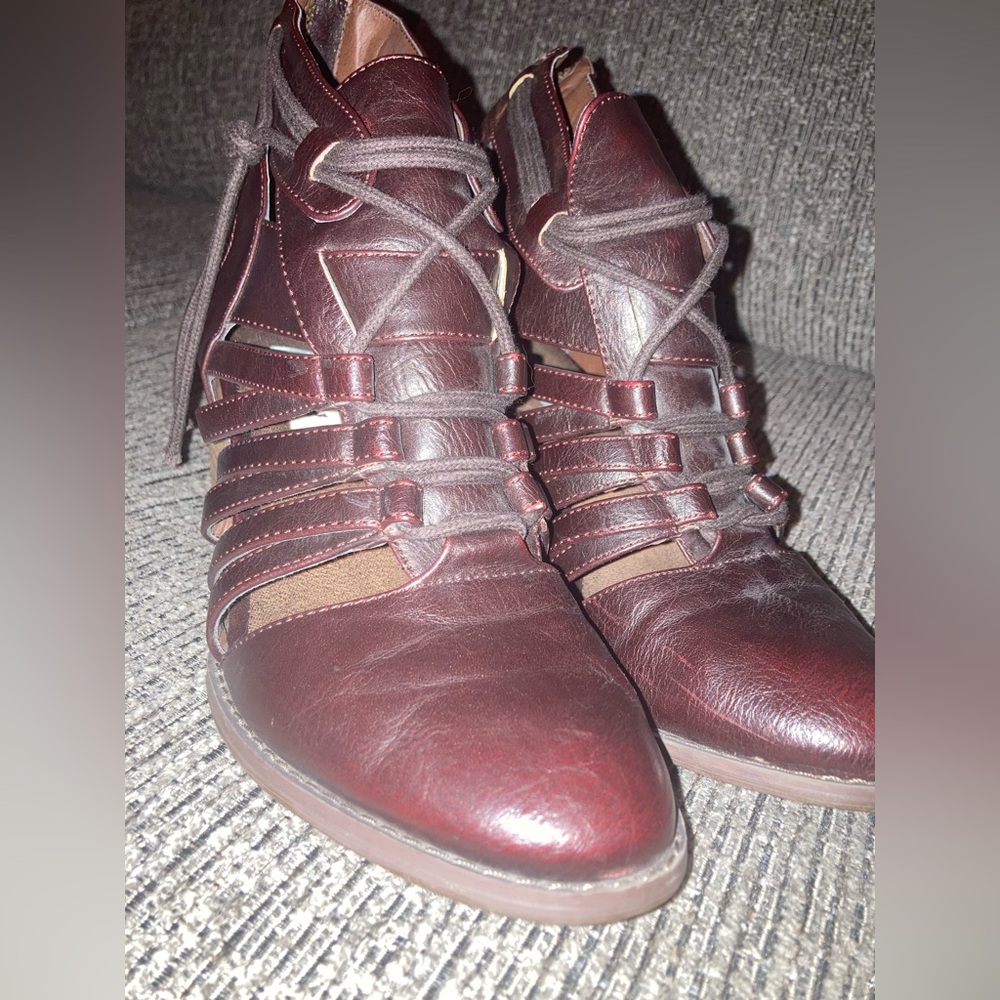 Not Rated Burgundy Lace-Up Boots